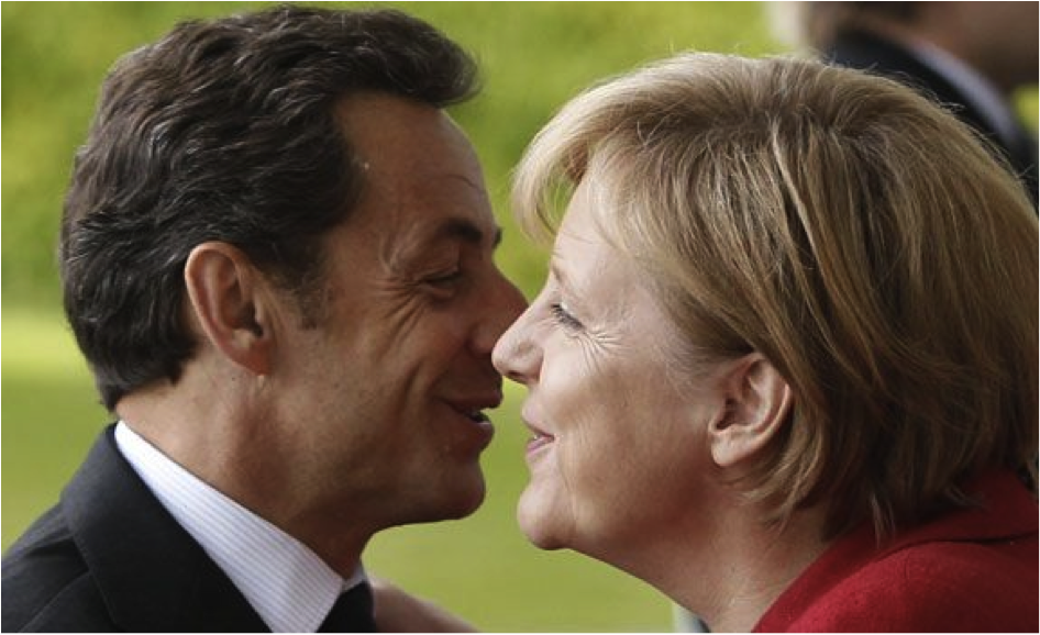 Sarkozy et Merkel se font la bise