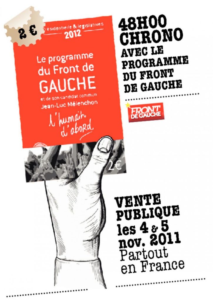 Affichette du front de gauche Janvier 2012