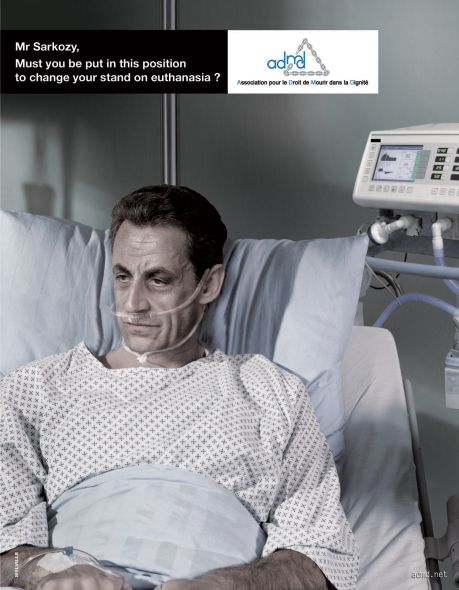 Campagne ADMD pour l'euthanasie avec Sarkozy mars 2012